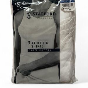 Stafford Essentials • 3 Pack White Cotton Tank Tops  • NEW • SIZE - XL